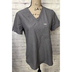Figs Small Catarina One Pocket Scrub Top Slim Fit Medical Work‎ Wear Gray